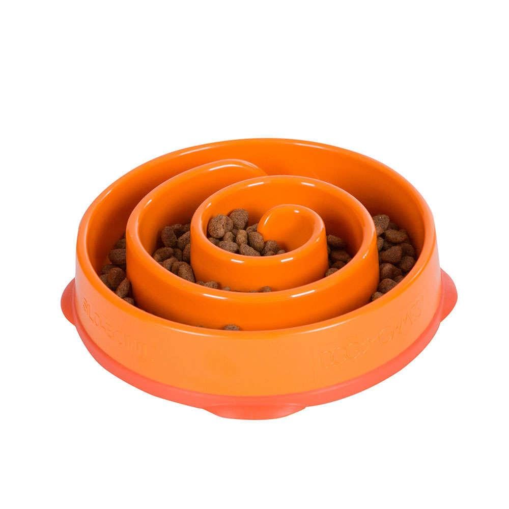 Outward HoundSlow Feeder Dog Bowl - Makes Meal Time Fun, Slows Down Eating, Promotes Healthy Digestion, Prevents Bloat | Slip Resistant and Durable, Food and Water Bowl, Size Large Orange)