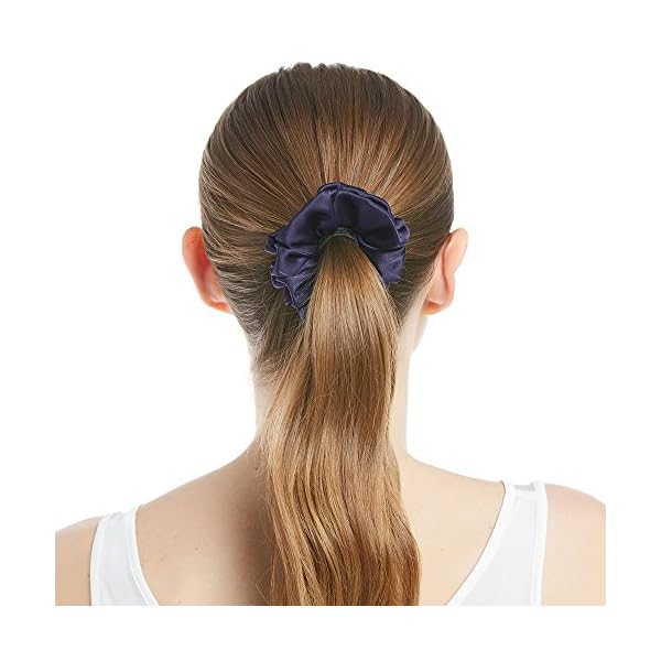 LilySilk-Silk-Hair-Scrunchies-for-FrizzBreakage-Prevention-100-Mulberry-Silk-Hair-Ties-No-Damage-Elastic-Silk-ponytail-Holders-1Pc-Charcoal-Purple LILYSILK Silk Hair Scrunchies for Frizz&Breakage Prevention, 100% Mulberry Silk Hair Ties No Damage, Elastic Silk ponytail Holders, 1Pc, Charcoal Purple