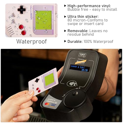 4PCS Credit Card Skin Set, Waterproof Debit Card Sticker Game Machine Theme Bank Card Sticker Skins - White2
