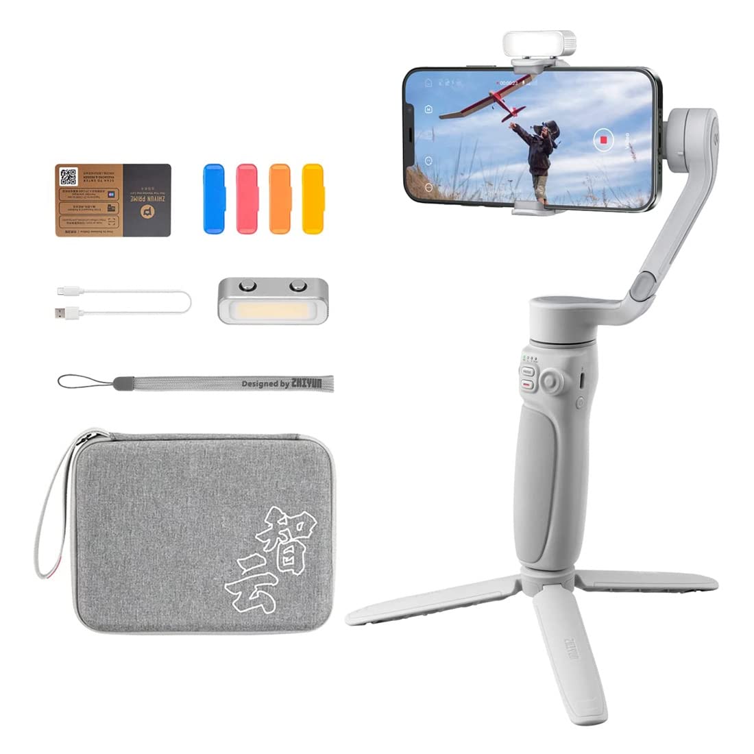 Zhiyun ZY SM-117C Smooth-Q4 3-Axis Mobile Gimbal Combo Stabilizer, Grey