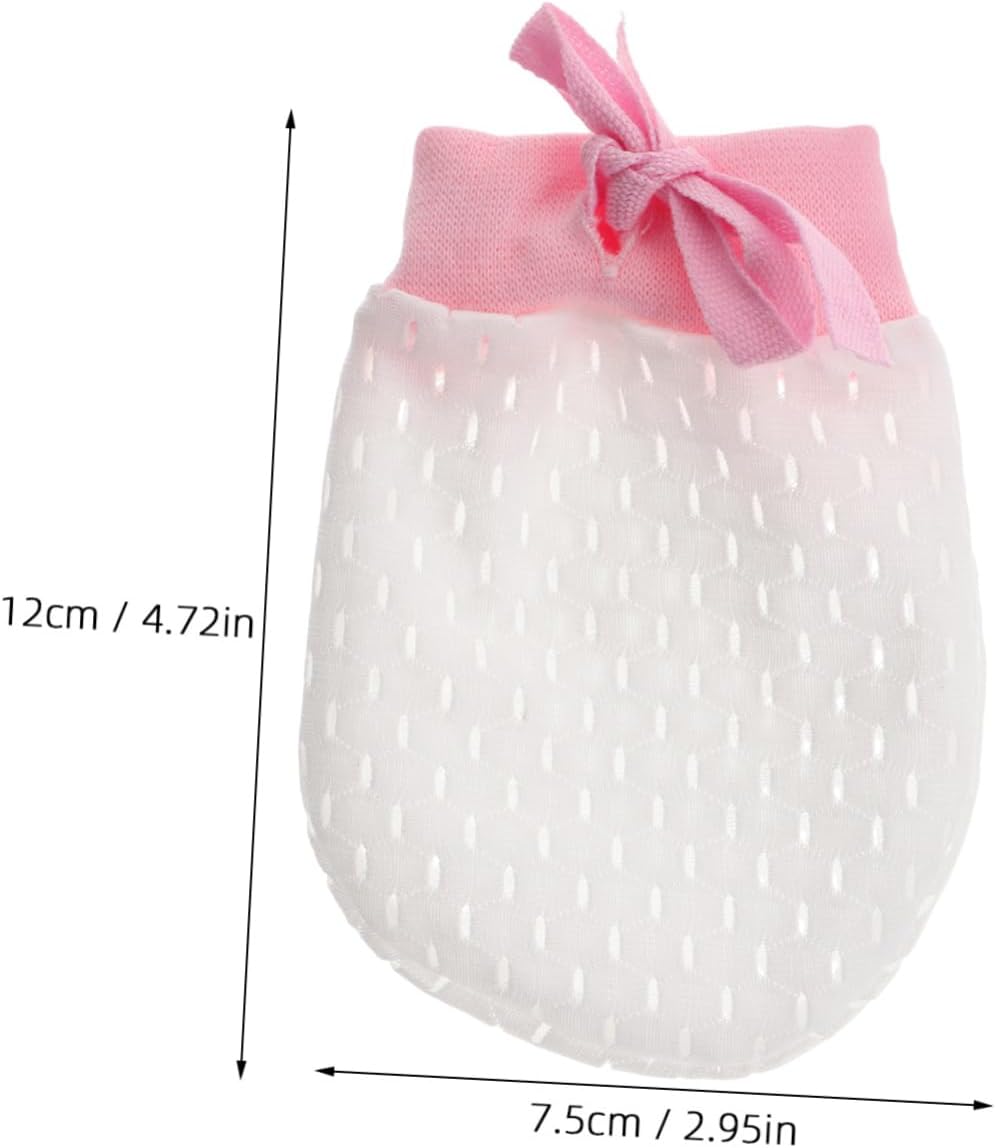 VALICLUD 1pair Newborn No Scratch Mittens for Mesh Gloves Breathable Soft Material for Boys and Girls Months