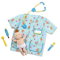 Melissa & Doug Pediatric Nurse Role Play Costume Set (8 pcs) – Includes Baby Doll, Stethoscope Melissa & Doug Pediatric Nurse Role Play Costume Set (8 pcs) – Includes Baby Doll, Stethoscope