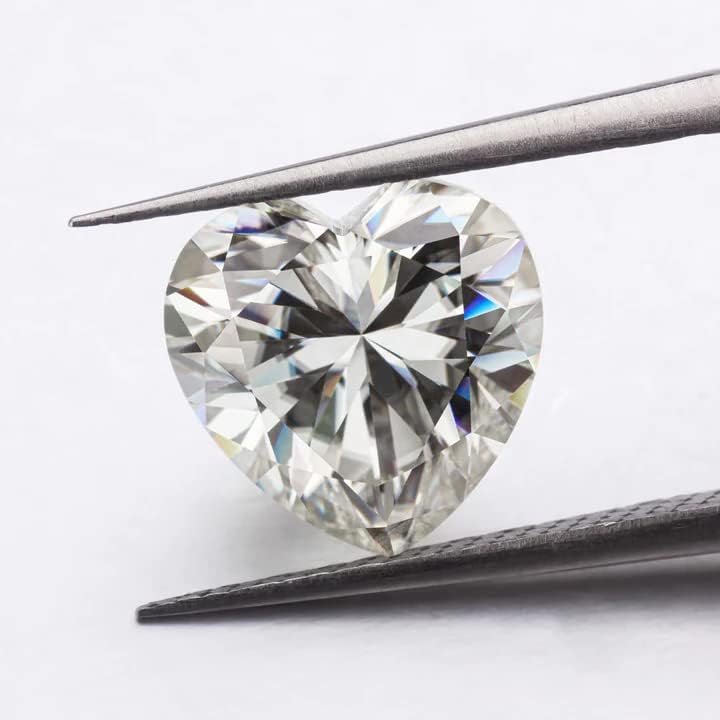 GEMETHYST ルーズハート型 モアッサナイト 無色ブリリアントカット VVS1 ジェムストーン ペンダント リング スタッド