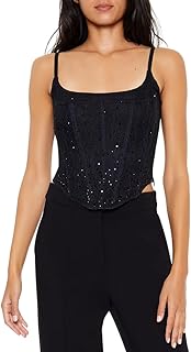 مشد كورسيه كامي الدانتيل مرصع بحجر الراين للنساء من فوريفر 21