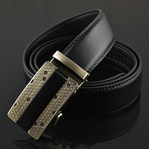 Dan Cube Plus Size Men Genuine Leather Ratchet Belts with Removable Alloy Buckle Big and Tall 54"3