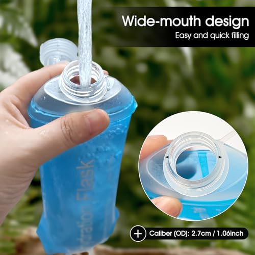 Botella de agua suave plegable de poliuretano termoplástico de 500 ml para trail 6