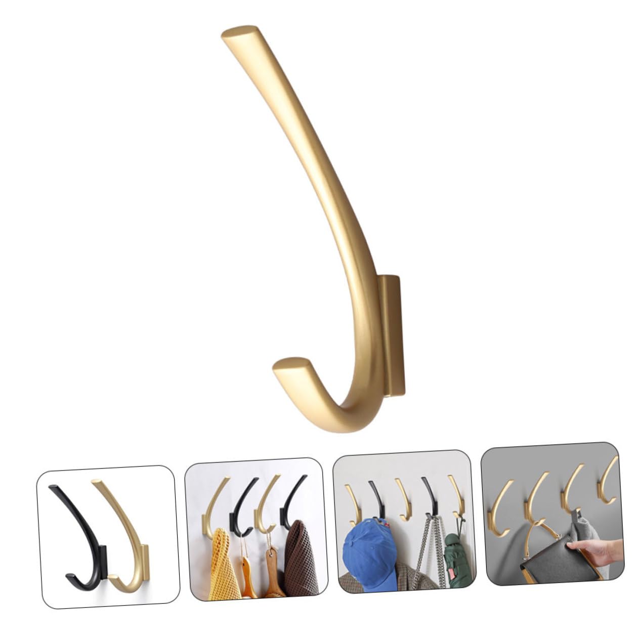 4piezas Ganchos De Pared De Metal Para Ropa y Accesorios Diseño De Perforación Para Baños y Habitaciones Ahorra Espacio