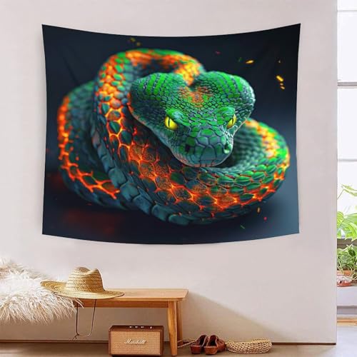 Tapisserie serpent 3D pour habiller un grand mur vide de chambre et de salon