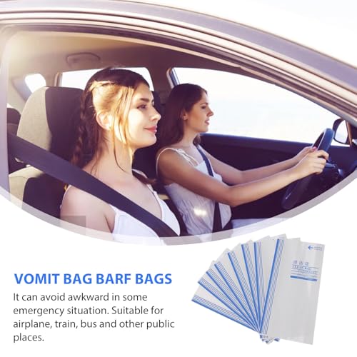 Bolsas para vómitos de papel blanco contra el mareo en el coche, pack de 100 de gran capacidad 3