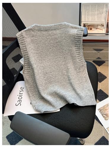 Verdusa Women's 3D Floral Sweater Vest Sleeveless Crew Neck Lightweight Knitted Tank Top2