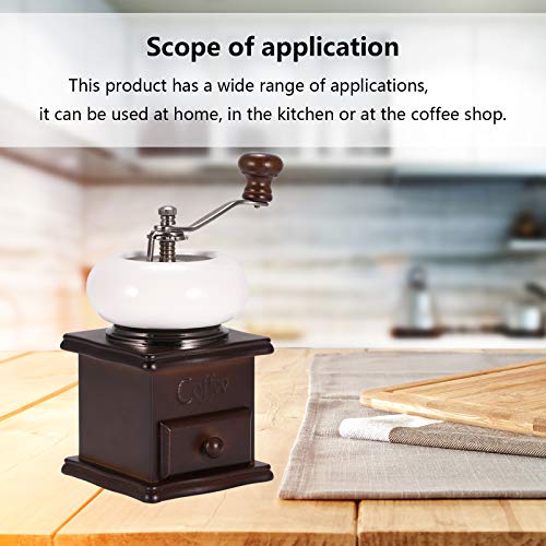 UNISOPH Molinillo de café manual de estilo vintage a manivela de madera maciza Molinillo de café para uso doméstico… - Imagen 8