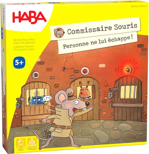 HABA Commissaire Souris société-Jeu d'enquête et de mémoire-6 Ans et plus-306114, Coloré