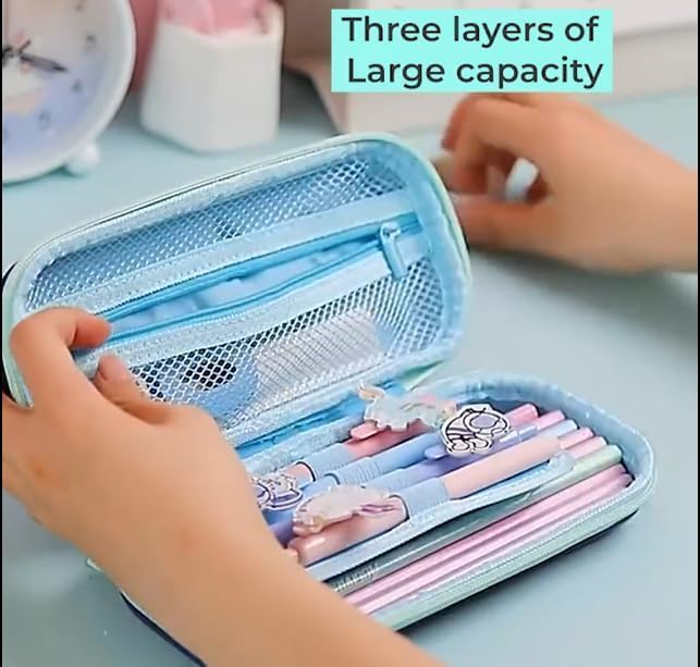 Image of WireScorts 3D Cover Eva Space Astronaut Theme Pencil Case Large Capacity Pencil Pouch, Space Pencil Case for Kids, Stylish Pen Holder Pouch Stationery Box