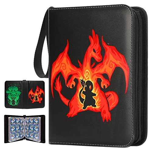 Card Binder Compatible with Pokemon Cards, 9-Pocket Pages Sleeves Trading Card Holder Book Protectors, Fit for TCG Yugioh MTG Baseball Football Cards