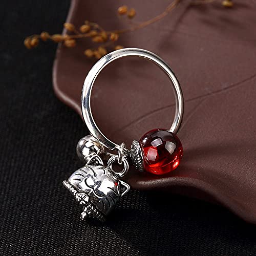 Bague en jade de Hetian S925 style vintage ajustable pour femme