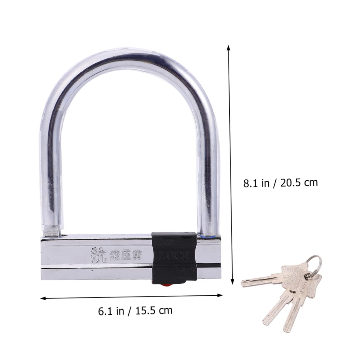 Antivol en U pour Vélo et Moto, Acier Inoxydable Argenté, Résistance Hydraulique, Haute Sécurité, pour Extérieur et Protection Anti-vol