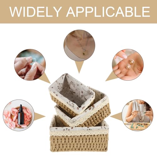Panier tressé beige pour buanderie et organisation de salle de bain - 8