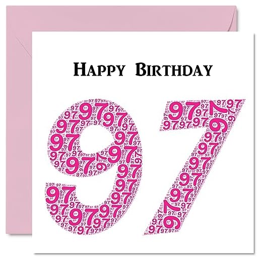 Divertidas tarjetas de cumpleaños 97 para mujer, Shapecloud - Tarjeta de feliz cumpleaños para abuelo abuelo, niñera, abuela, abuela, abuela, abuela, papá, mamá, tarjetas de felicitación de 145 mm x