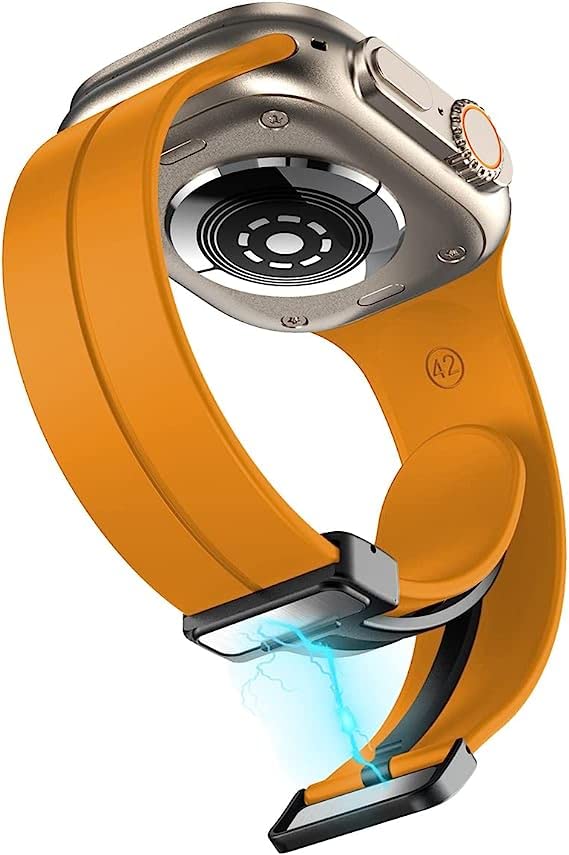 Image of Printme Silicone Sport Band Compatible with Apple Watch 38mm 40mm 41mm 42 mm 44 mm 45 mm 49 mm, Magnetic Clasp Adjustable Strap Compatible for iWatch Series SE Series 1-8