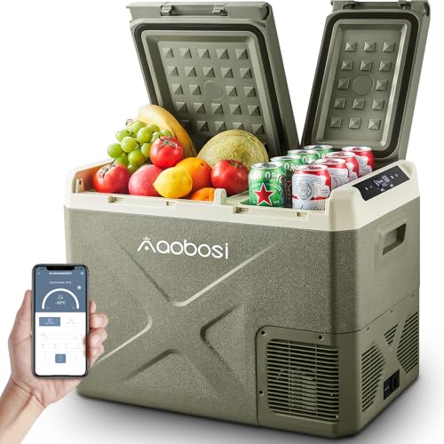 AAOBOSI Portable Fridge 32L, Car Cooler, 20°C to -20°C, 12/24V DC,100-240V AC, for Home, Camping, Travel, Car, Boat and Motorhome