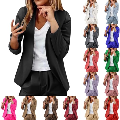 Jacket for Women Blazer Lightweight Open Front Causal Solid Color Suit Coat Formal Cardigan Work Blazers