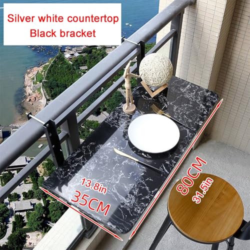 Barre de terrasse suspendue balcon réglable pliable 80 cm - 3