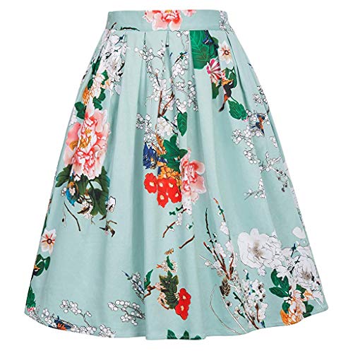 Sunnywill Women Dress, Womens Printed Pleated Plaid Mini Flared Skirt Womens Stylish European Ins Style Evening Dresses Wedding Dress Blue