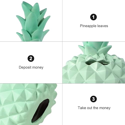Miniatura 9 de Alcancía de piña de resina, alcancía de dinero para niños, banco de piñas, dinero creativo, alcancía de cerámica, para niña, caja de almacenamiento
