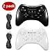 Wii U Pro Controller- Kulannder Wireless Rechargeable Bluetooth Dual Analog Controller Gamepad for Nintendo Wii U with USB Charging Cable (Black+White)2Pack,Perfect Gift for Kids