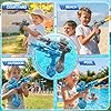 UROINT Electric Water Gun for Adults Kids, Automatic WaterGun with Led Light, Long Range Transparent Electric Squirt Gun Blaster Summer Outdoor Pool Party Toys Gifts for Boys Girls (Pistol 2Pack) #5