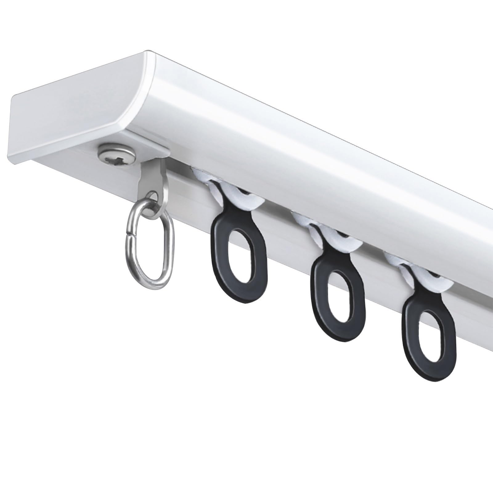 Riel de techo ultrafino de 160 cm con extremo C e inserción de cortinas fácil