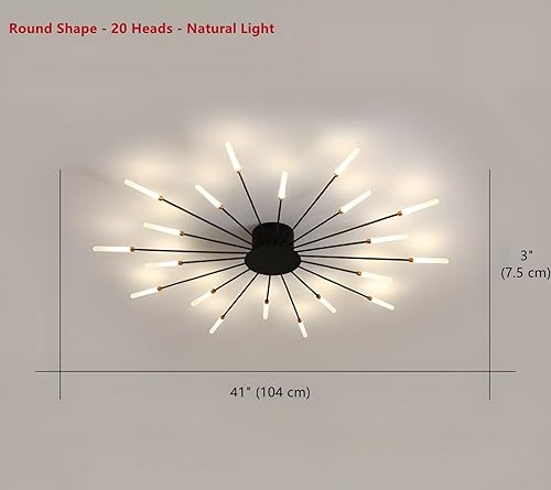 Miniatura 2 de OTTOSON Lámpara de techo LED de montaje empotrado lineal, lámpara Sputnik moderna de acrílico con forma de explosión de estrellas, lámpara de techo