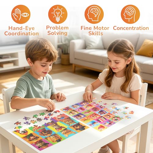BenBen 4 Pack Puzzles para Niños 4-6 y 6-8 años, 100 Piezas, Temas Unicornio Princesa, Animales del Bosque, Postres, Rompecabezas Educativos 15.75" x 11.75" miniatura 7