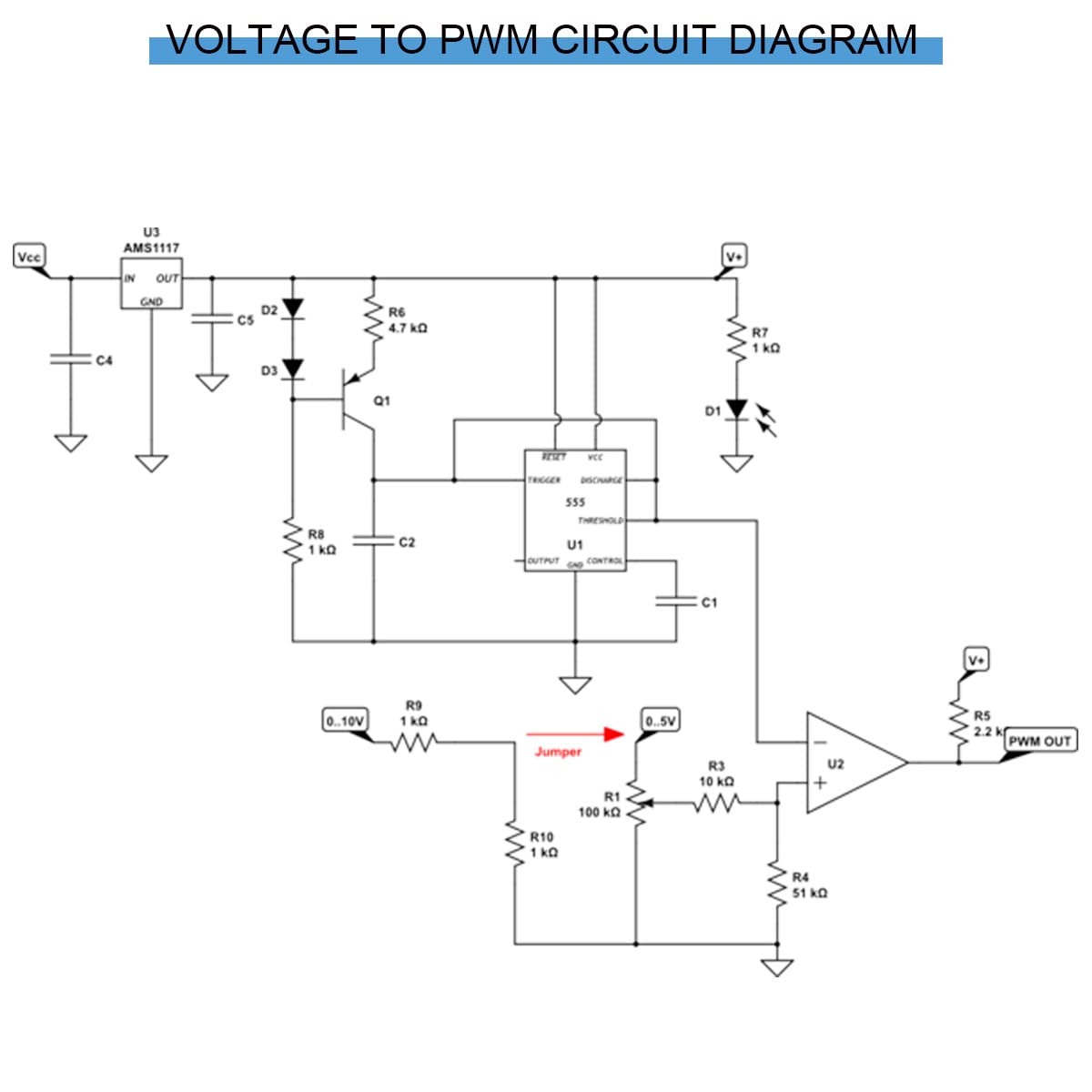 2 pezzi Tensione al modulo PWM Tensione convertita in 0% -100% PWM CC 0-10 V con cavo rosso e nero 26 awg per commutazione dell'interfaccia segnale da digitale ad analogico per PLC