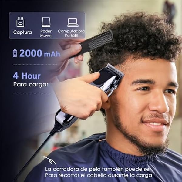 Máquina de Cortar Pelo, Cortapelos Hombre Maquinilla Cortar Pelo Profesional con Pantalla Digital LCD, Recortadora Eléctrica de Afeitar Regalos Kit, Carga rápida USB, Apto para Familias/Peluqueros