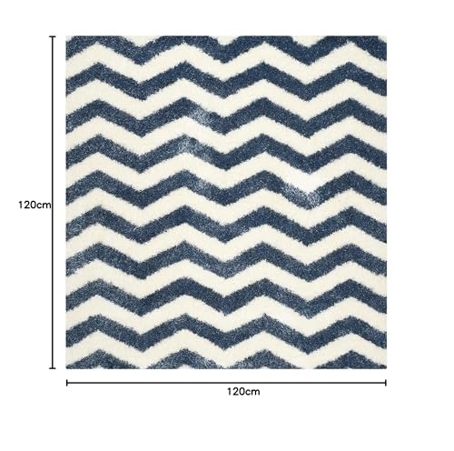 Image of Modern Soft 3D Shaggy Fur Carpets for Living Room Thick Fluffy Rugs for Bedroom, 4x4 Feet Square Multi Color