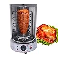 110V Electric Shawarma Grill Machine 3000W Vertical Kebab Grill 50-300? Vertical Rotisserie Oven Electric Grill Countertop Gyro Grill Machine for Restaurants, Bars, Barbecue Shops (Two Heating Pipes)