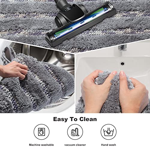 Badezimmerteppich-Set, 3-teilig, Badematte, rutschfest, flauschig, weich, Plüsch, saugfähig, Mikrofaser, Badevorleger… – Bild 6