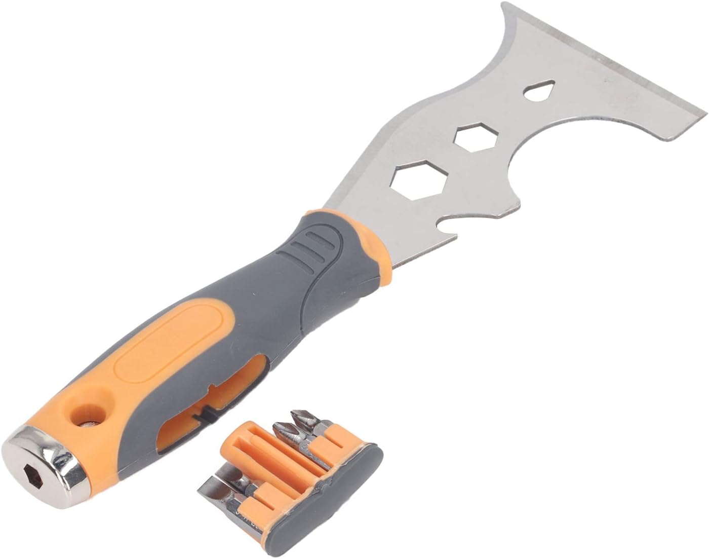 16 in 1 Multifunctional Putty Knife Paint Remover Scraper Tool with Multiple Features and Screwdriver Bits for DIY and Professional Use