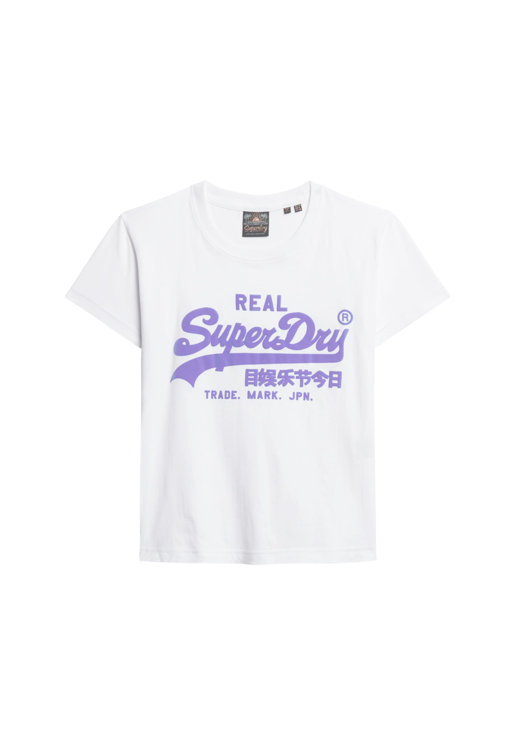 Superdry Women's Optic Neon Vl Graphic Fitted Tee W1011410a Size 12, 12 (M)