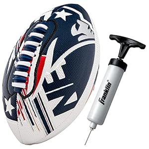 Franklin Sports NFL New England Patriots Football – Youth Mini Football – 8.5″ Football- SPACELACE Easy Grip Texture- Perfect for Kids !