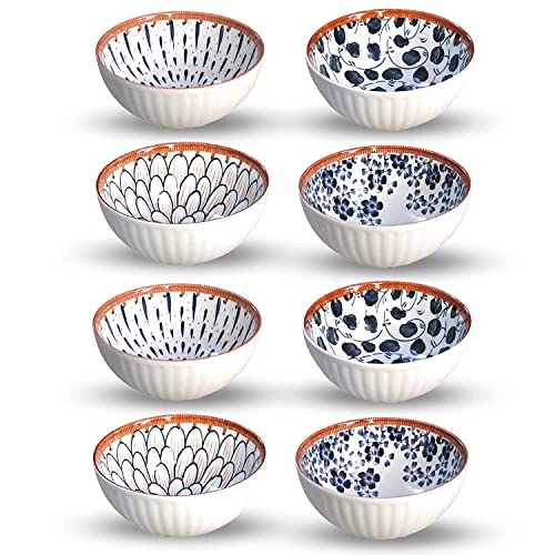 Image of Porcelain Bowls Set, 300 ML Serving Bowls Cereal, Salad, Pasta, Soup, Dessert, Suitable for Restaurant & Kitchen, Dishwasher Microwave & Oven Safe for Dining (8 -Piece)