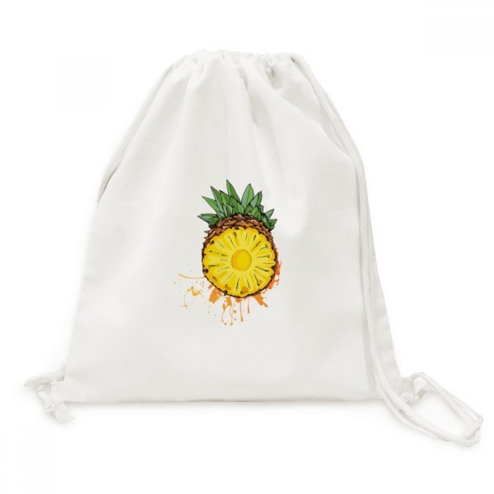 Sac cordon en toile ananas jaune : sac à dos de voyage léger