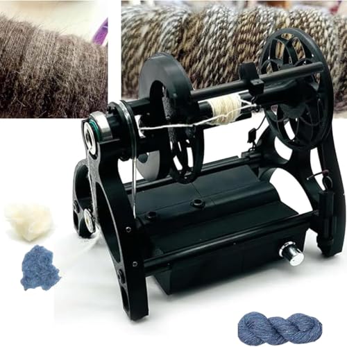 GYQSSD Electric Yarn Spinner with 3 Small Spools, 4Oz (120g) Capacity Automatic Spinning Wheel, Forward & Reverse Switching, for Yarn Weaving Blending Roving