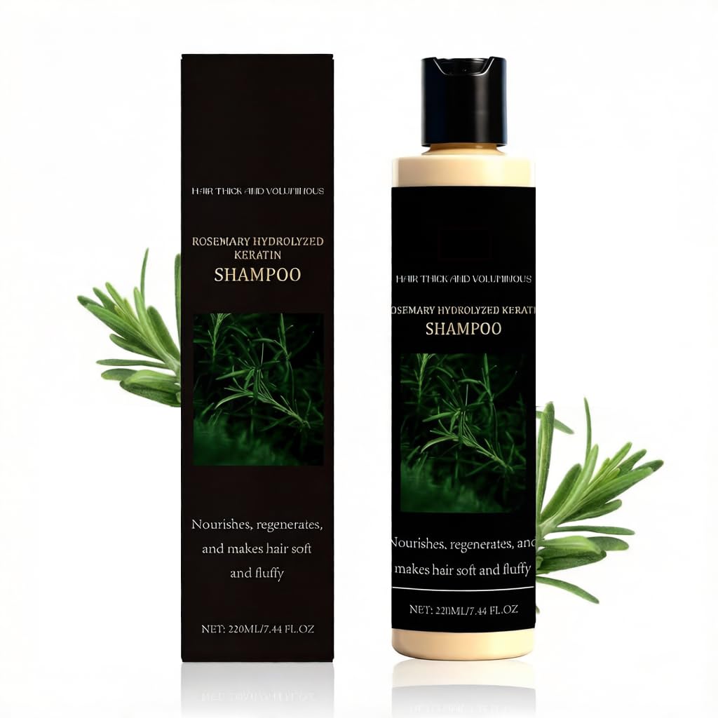 Organic Rosemary Hair Growth Shampoo for Thinning Hair & Hair Loss, Sulfate Free Volumizing with Hydrolyzed Keratin, Repairs Dry Damaged Strands & Scalp for Men & Women 7.4 fl oz 1