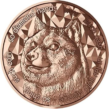 Dogecoin 1oz Copper Round - Real Copper - Much Wow, Such Coin, So Shiny