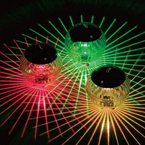 Mobestech 4 peças luz solar flutuante impermeável luz subaquática piscina decoração de jardim ao ar