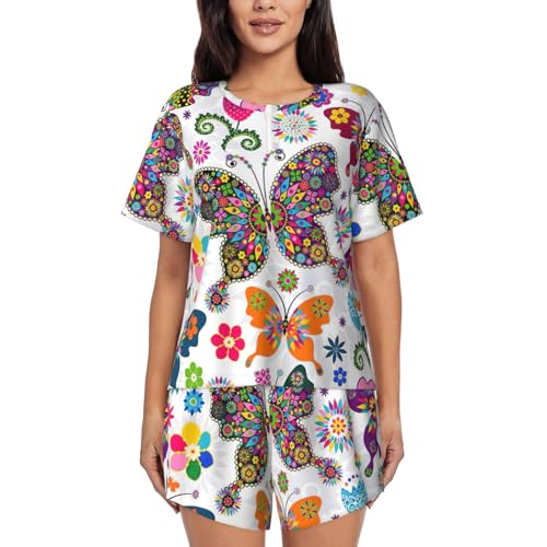 Pyjama court femme en tissu ultra doux ensemble ample à poches