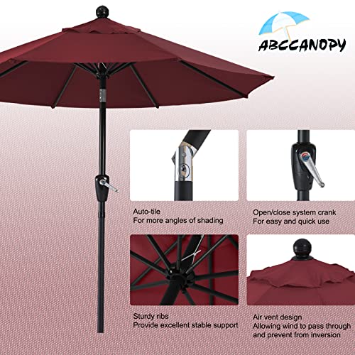 Image of ABCCANOPY 7.5FT Patio Umbrella Outdoor 6 RibsTable Umbrella(Burgundy)
