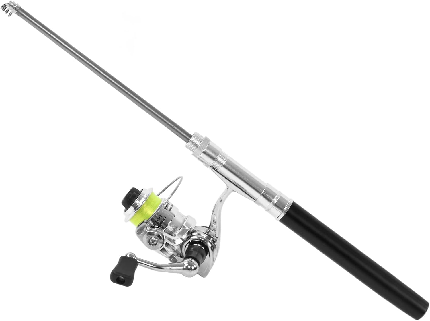 Pocket Fishing Pole with Reel Wheel, Ultra Light Material, Mini Pen Shape Design, Retractable Fishing Pole Kit for Sea, Rock, Stream, River, Boat, Raft, and Ice Fishing